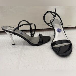 Nine West - Black Strappy Heels with Silver Heels